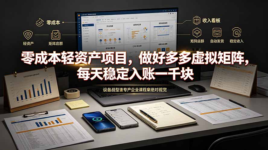 零成本轻资产项目，做好多多虚拟矩阵，每天稳定入账一千块-52项目站
