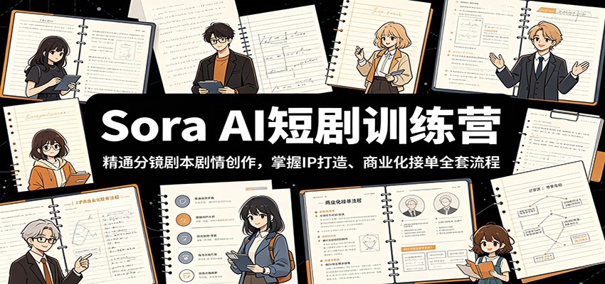 Sora AI短剧训练营：精通分镜剧本剧情创作，掌握IP打造、商业化接单全套流程-52项目站