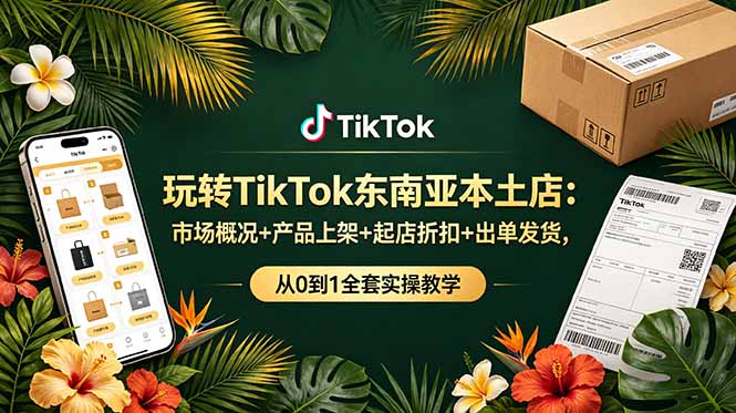 玩转TikTok东南亚本土店：市场概况+产品上架+起店折扣+出单发货，从0到1全套实操教学-52项目站