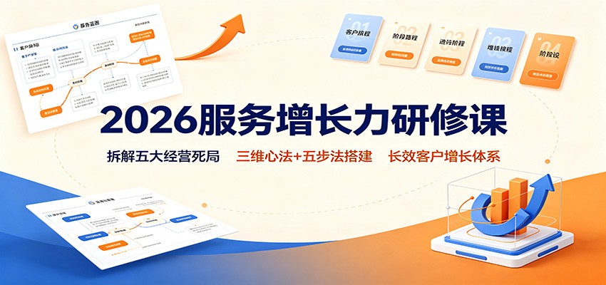 2026服务增长力研修课：拆解五大经营死局，三维心法+五步法搭建长效客户增长体系-52项目站