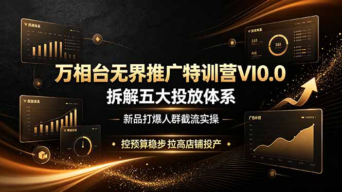 万相台无界推广特训营VI0.0,拆解五大投放体系,新品打爆人群截流实操,控预算稳步拉高店铺投产-52项目站