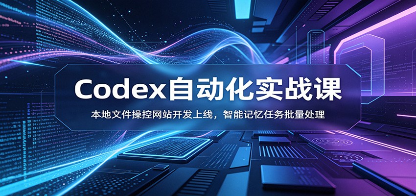 Codex自动化实战课：本地文件操控网站开发上线，智能记忆任务批量处理-52项目站