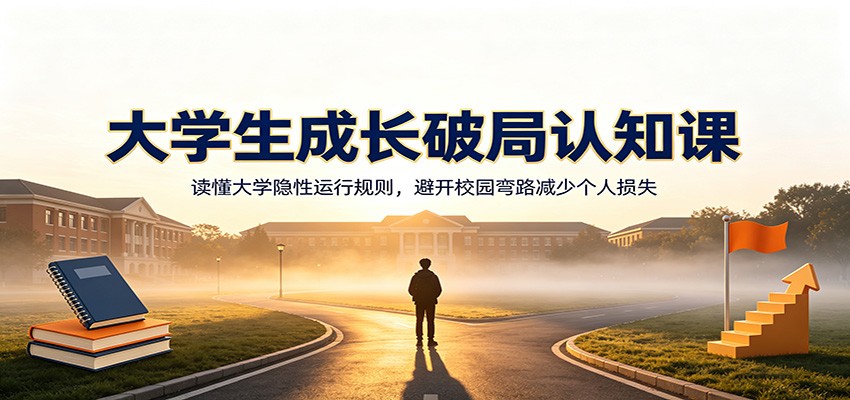 大学生成长破局认知课：读懂大学隐性运行规则，避开校园弯路减少个人损失-52项目站