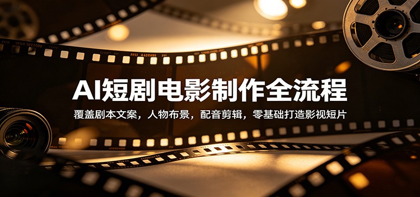 AI短剧电影制作全流程：覆盖剧本文案，人物布景，配音剪辑，零基础打造影视短片-52项目站