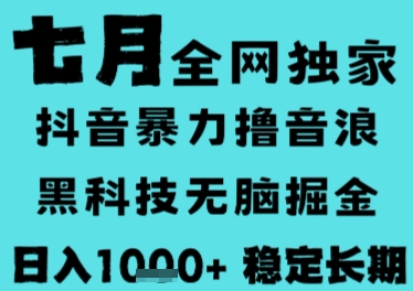7月最新风口抖音无人直播撸音浪,长期稳定,非短期,全自动运行,低门槛无脑,日入1k+【揭秘】-52项目站