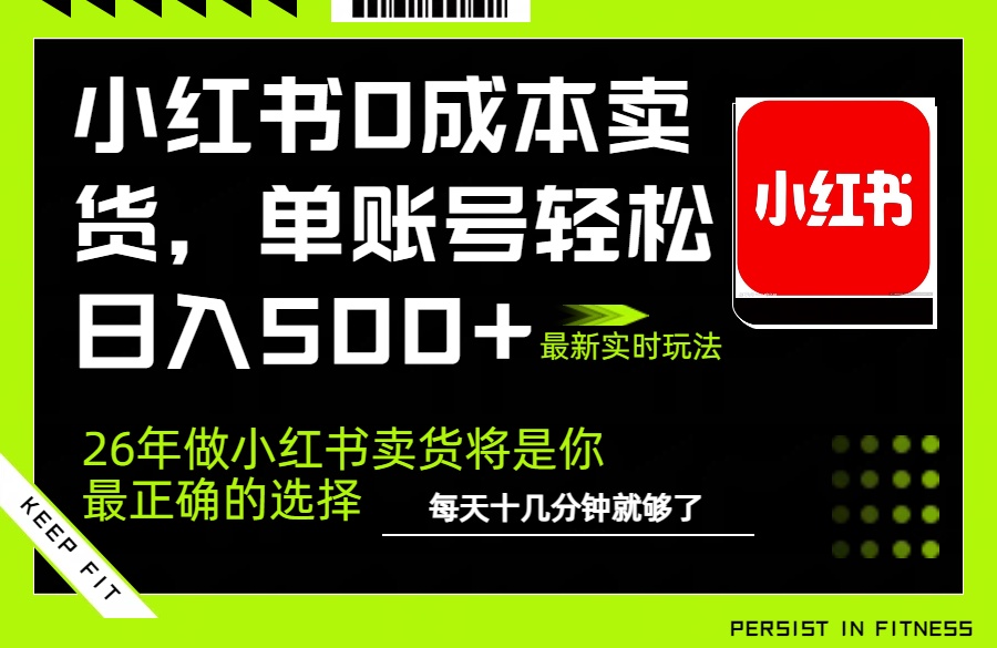 小红书0成本AI卖货，单账号轻松日入500+，完全托管AI，可矩阵放大-52项目站