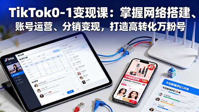 TikTok0-1变现课：掌握网络搭建、账号运营、分销变现，打造高转化万粉号-52项目站