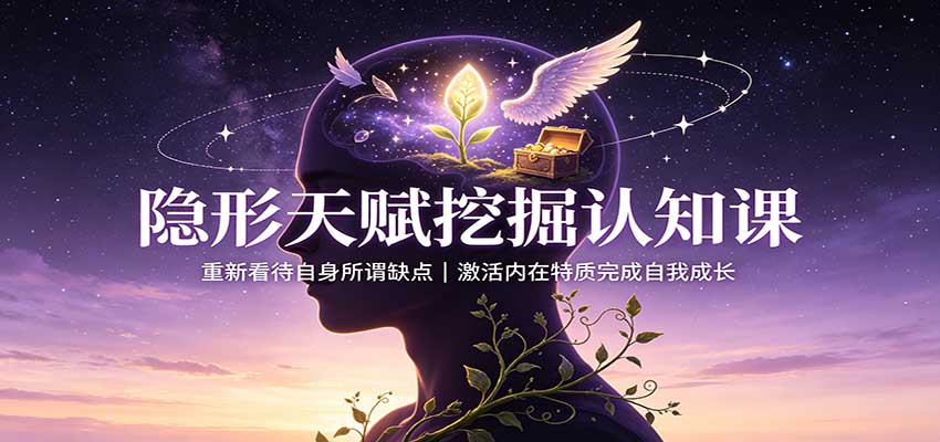 隐形天赋挖掘认知课：重新看待自身所谓缺点，激活内在特质完成自我成长-52项目站