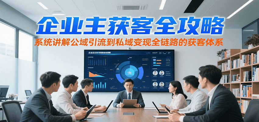 企业主获客全攻略,系统讲解公域引流到私域变现全链路的获客体系-52项目站