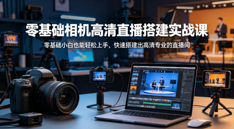 零基础相机高清直播间搭建实战课，小白也能轻松上手，快速搭建出高清专业的直播间-52项目站
