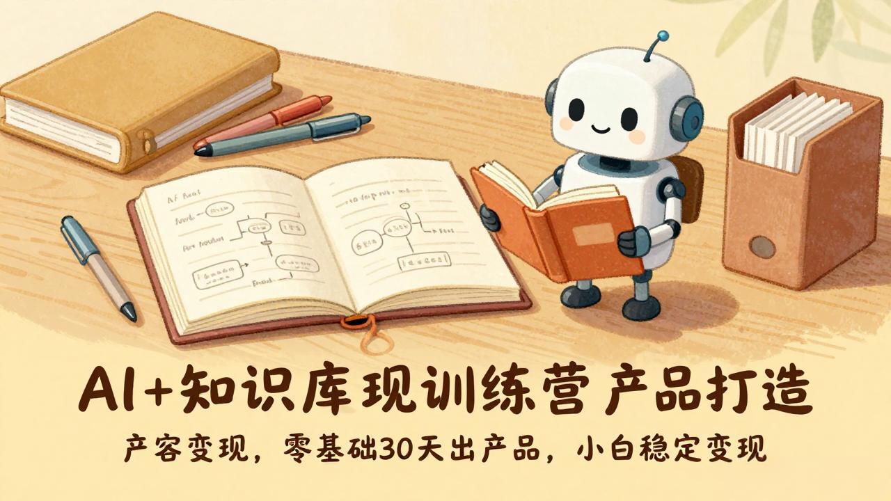 AI+知识库变现训练营，产品打造、内容创作、全平台变现，零基础30天出产品，小白稳定变现-52项目站