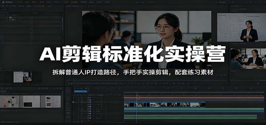 AI剪辑标准化实操营:拆解普通人IP打造路径,手把手实操剪辑,配套练习素材-52项目站