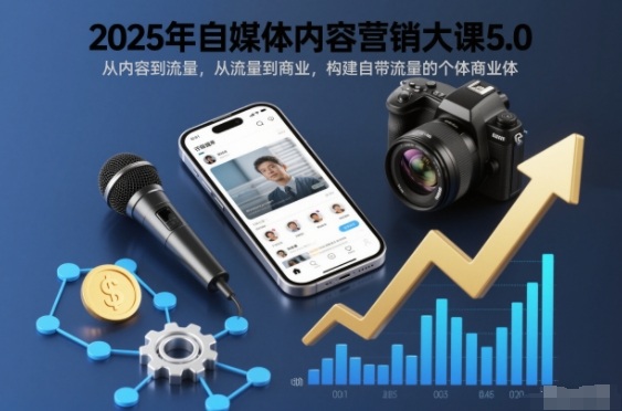 2025年自媒体内容营销大课5.0,从内容到流量,从流量到商业,构建自带流量的个体商业体-52项目站