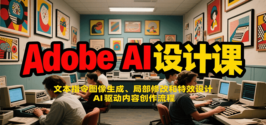 Adobe AI设计课：文本指令图像生成、局部修改和特效设计，AI驱动内容创作流程-52项目站