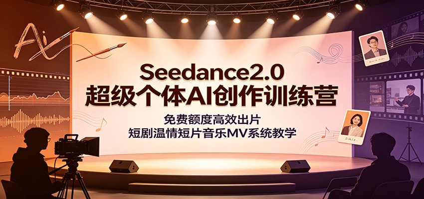 Seedance2.0超级个体AI创作训练营：免费额度高效出片，短剧温情短片音乐MV系统教学-52项目站
