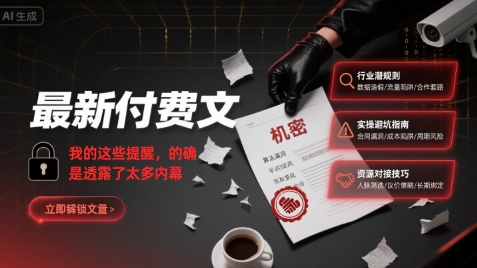 最新付费文:我的这些提醒,的确是透露了太多内幕-52项目站