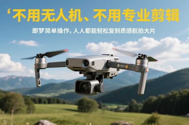 不用无人机、不用专业剪辑，即梦简单操作，人人都能轻松复刻质感航拍大片-52项目站