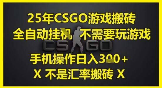 25年CSGO游戏搬砖,全自动运行,不需要玩游戏,手机操作日入3张(不是汇率搬砖)【揭秘】-52项目站