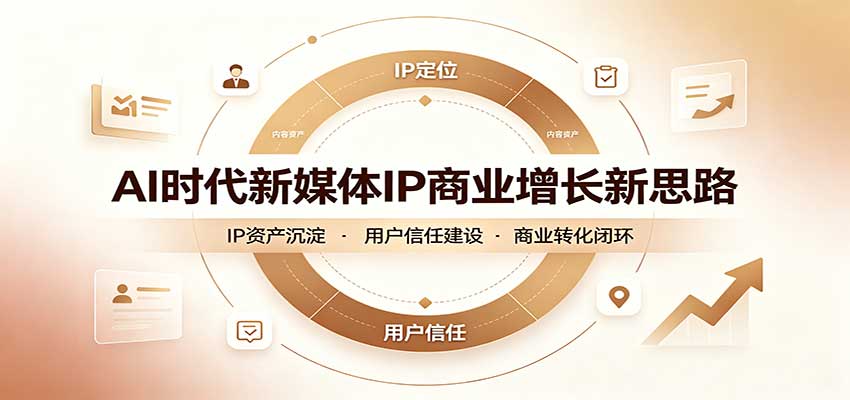 AI时代新媒体IP商业增长新思路：摒弃复杂运营套路，用极简思维打通获客路径-52项目站