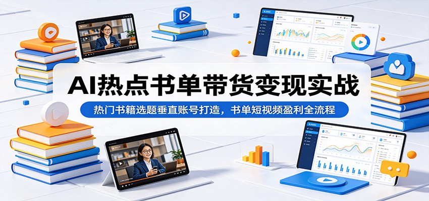 AI热点书单带货变现实战:热门书籍选题垂直账号打造,书单短视频盈利全流程-52项目站