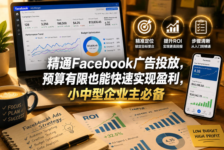 精通Facebook广告投放,预算有限也能快速实现盈利,小中型企业主必备【原创双语字幕】-52项目站