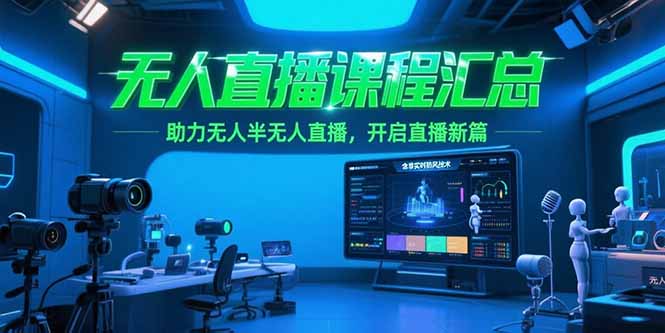 无人直播课程汇总，含非实时防风技术，助力无人半无人直播，开启直播新篇-52项目站