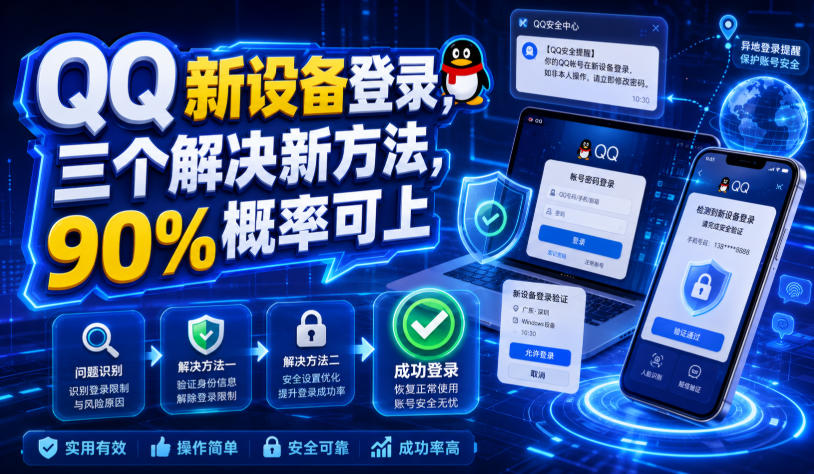QQ新设备登录,三个解决新方法,90%概率可上-52项目站