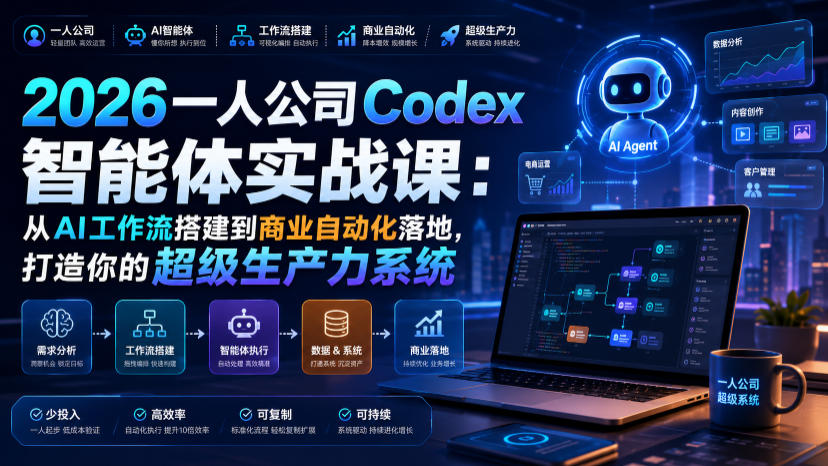 2026一人公司Codex智能体实战课：从AI工作流搭建到商业自动化落地，打造你的超级生产力系统-52项目站