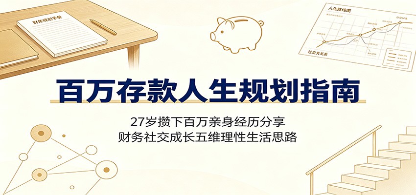 百万存款人生规划指南：27岁攒下百万亲身经历分享，财务社交成长五维理性生活思路-52项目站