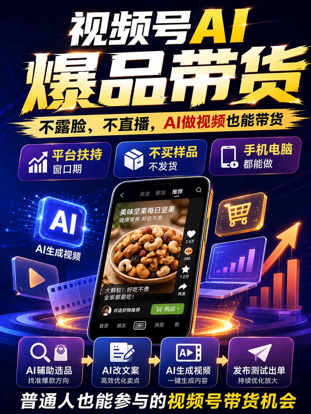 图片[2]-2026视频号AI爆品带货训练营-9月开课｜不露脸不直播，AI做视频发视频号，有人下单，你赚佣金，轻松单日佣金1000+-52项目站