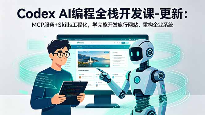 Codex AI编程全栈开发课-更新:MCP服务+Skills工程化,学完能开发旅行网站、重构企业系统-52项目站