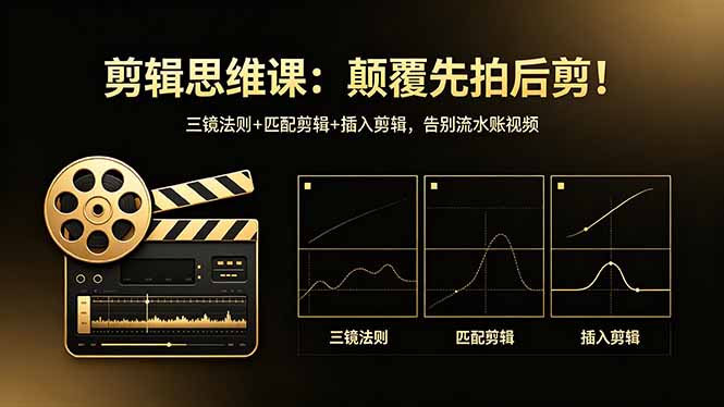 剪辑思维课：颠覆先拍后剪！三镜法则+匹配剪辑+插入剪辑，告别流水账视频-52项目站