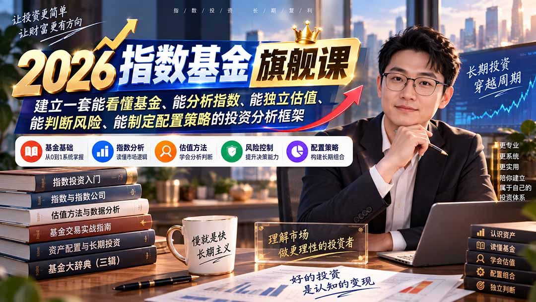 2026指数基金旗舰课｜建立一套能看懂基金、能分析指数、能独立估值、能判断风险、能制定配置策略的投资分析框架-52项目站
