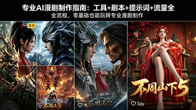 专业AI漫剧制作指南：工具+剧本+提示词+流量全流程，零基础也能玩转专业漫剧制作-52项目站
