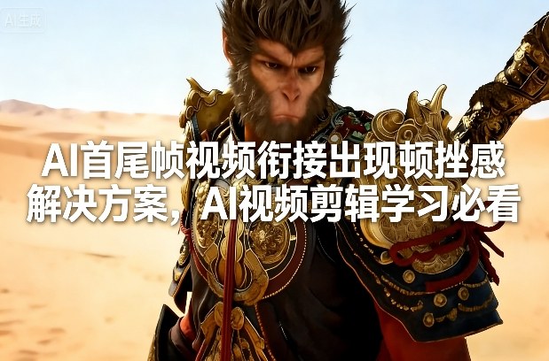 AI首尾帧视频衔接出现顿挫感解决方案，AI视频剪辑学习必看-52项目站