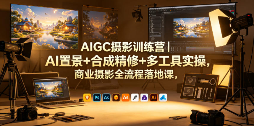 AIGC摄影训练营｜AI置景+合成精修+多工具实操，商业摄影全流程落地课-52项目站