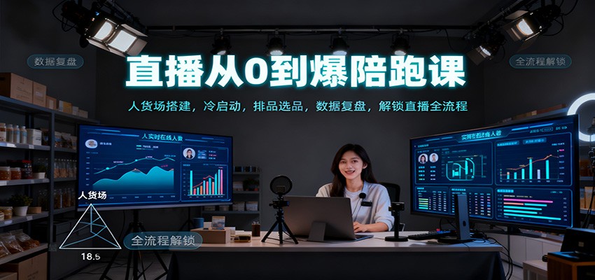 直播从0到爆陪跑课：人货场搭建，冷启动，排品选品，数据复盘，解锁直播全流程-52项目站