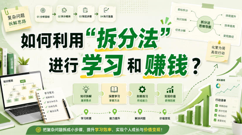 付费文章：如何利用“拆分法”进行学习和賺钱？-52项目站