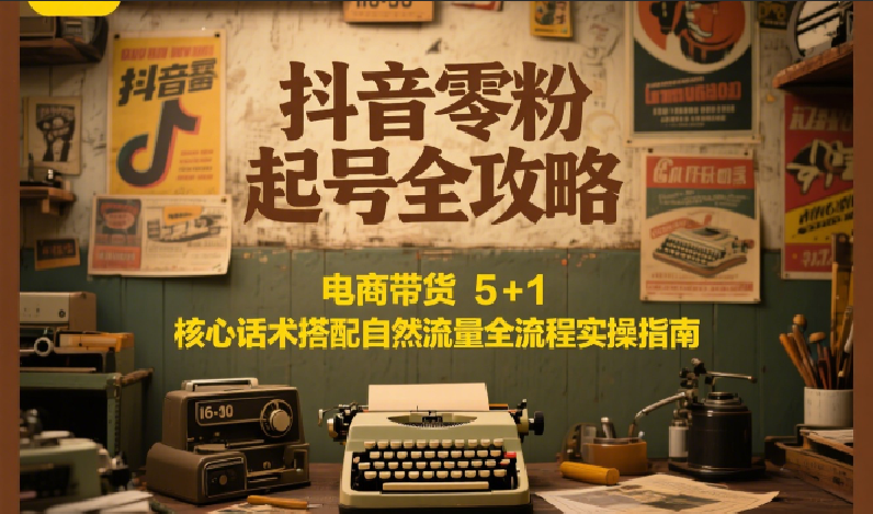 抖音零粉起号全攻略:电商带货 5+1 核心话术搭配自然流量全流程实操指南-52项目站