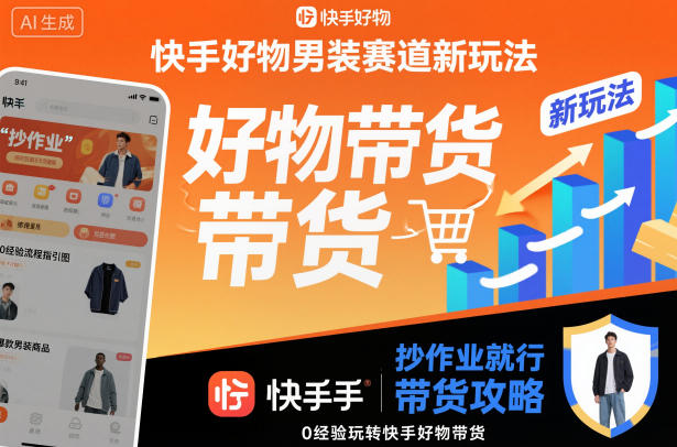 快手好物男装赛道新玩法，抄作业就行，0经验玩转快手好物带货-52项目站