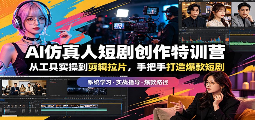 AI仿真人短剧创作特训营：从工具实操到剪辑拉片，手把手打造爆款短剧-52项目站