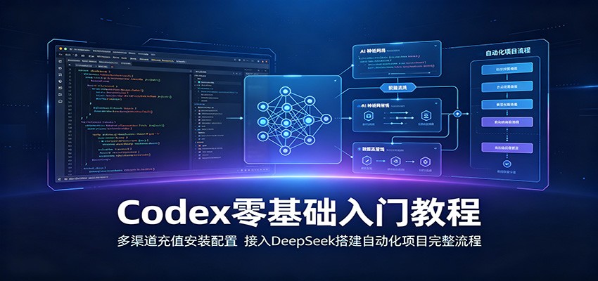 Codex零基础入门教程：多渠道充值安装配置，接入DeepSeek搭建自动化项目完整流程-52项目站