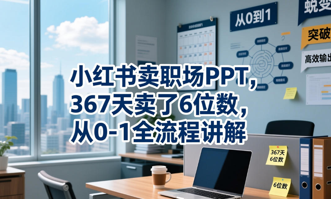 小红书卖职场PPT,367天卖了6位数,从0-1全流程讲解-52项目站