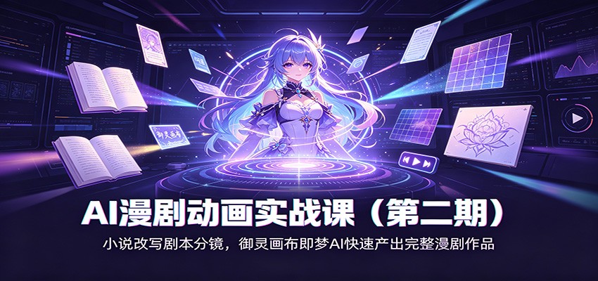 AI漫剧动画实战课(第二期)：小说改写剧本分镜，御灵画布即梦AI快速产出完整漫剧作品-52项目站