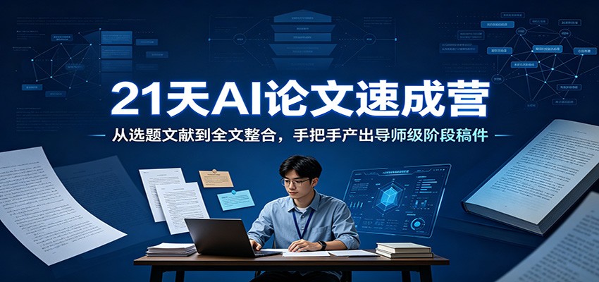 21天AI论文速成营：从选题文献到全文整合，手把手产出导师级阶段稿件-52项目站