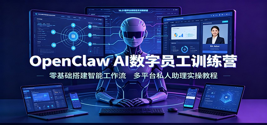 OpenClaw AI数字员工训练营：零基础搭建智能工作流，多平台私人助理实操教程-52项目站