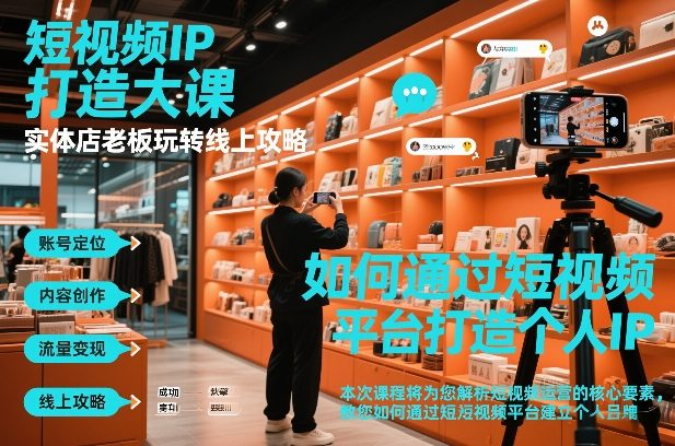 短视频ip打造大课，实体店老板玩转线上攻略-52项目站