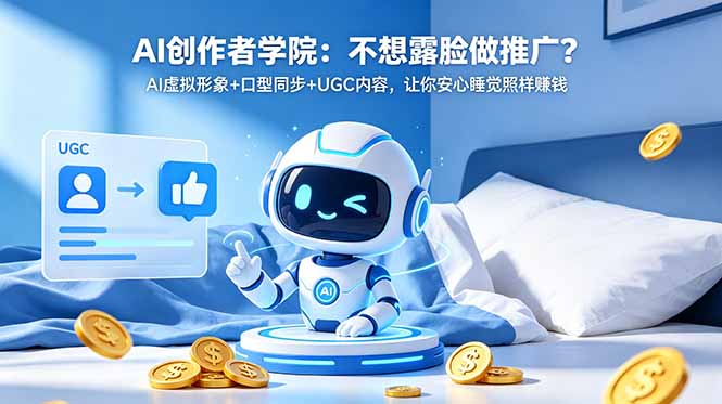 AI创作者学院:不想露脸做推广?AI虚拟形象+口型同步+UGC内容,让你安心睡觉照样赚钱-52项目站