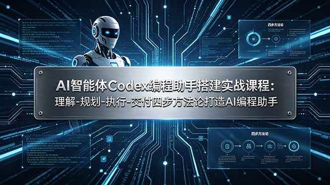 AI智能体Codex编程助手搭建实战课程：理解-规划-执行-交付四步方法论打造AI编程助手-52项目站