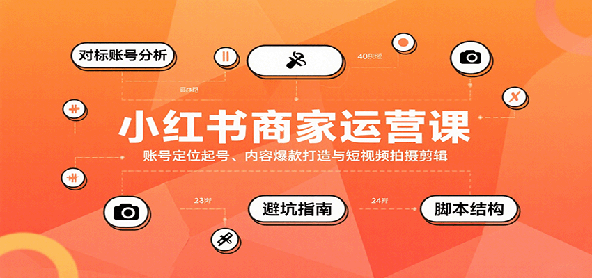 小红书商家运营课，账号定位起号、内容爆款打造与短视频拍摄剪辑-52项目站